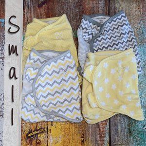 Four gently used SwaddleMe swaddles